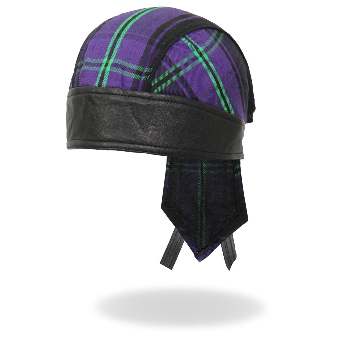 Hot Leathers DOO RAGS Voodoo Headwrap featuring bold black and purple design with skull and voodoo motif.