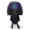 Hot Leathers Voodoo Headwrap from DOO RAGS collection, featuring bold black and purple design with tribal patterns.