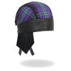 Hot Leathers Voodoo Headwrap from DOO RAGS collection featuring bold black and purple fabric with swirling Voodoo design.