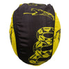 Hot Leathers Don't Tread On Me headwrap from DOO RAGS collection, featuring bold black and yellow serpent design.