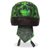 Hot Leathers Over the Top Skulls green headwrap, DOO RAGS style, featuring skull design and vibrant green color.