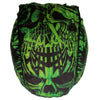 Hot Leathers Over the Top Skulls green headwrap, a stylish DOO RAGS accessory featuring skull designs and vibrant colors.