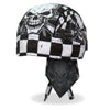 Hot Leathers Checkered Flags DOO RAGS headwrap with bold checkered pattern, lightweight fabric, and stylish motorcycle-inspired design.