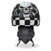 Hot Leathers Doo Rags HWH1115 checkered flags headwrap with bold black and white checkered pattern, designed for motorcycle enthusiasts.