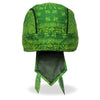 Green paisley Hot Leathers DOO RAGS headwrap with bold pattern and adjustable fit, designed for stylish headwear.