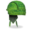 Hot Leathers Green Paisley Headwrap from DOO RAGS collection, featuring vibrant paisley pattern and casual headwear style.