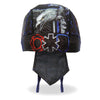 Hot Leathers Hot Leathers HWH1117 Thin Line Eagle Headwrap DOO RAGS featuring a detailed eagle head design on black fabric
