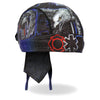 Hot Leathers HWH1117 Thin Line Eagle Headwrap, DOO RAGS style with detailed eagle head design on fabric.