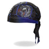 Hot Leathers Hot Leathers HWH1117 Thin Line Eagle Headwrap, DOO RAGS style, featuring a bold eagle head design on black fabric.