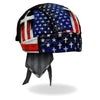 Hot Leathers DOO RAGS Flag Cross Headwrap featuring a bold flag and cross design, ideal for motorcycle enthusiasts.