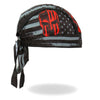 Hot Leathers Warrior Headwrap from DOO RAGS collection, featuring bold graphic design and vibrant colors, styled for motorcycle enthusiasts.
