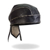 Hot Leathers Grey Rub-Off Seam Leather Headwrap from DOO RAGS collection, featuring stylish seam detailing and durable leather material.