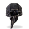 Hot Leathers Grey Rub-Off Seam Leather Headwrap from DOO RAGS collection, featuring textured leather and seam detailing.