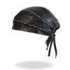 Hot Leathers Grey Rub-Off Seam Leather Headwrap for DOO RAGS, featuring a stylish leather design with seam detailing.