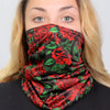 Hot Leathers Wild Roses neck gaiter featuring a vibrant floral design, versatile face and neck safety accessory.
