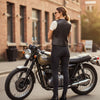 HL14850SPT Plain Black Womens Motorcycle Vest | Motorcycle Vest for Ladies Basic Gun Pocket - HighwayLeather