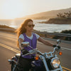 Women’s Passionate Purple Tactical Style Leather Motorcycle Club Vest | HL14945Purple