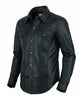 HL10403BLACK Leather motorcycle lightweight shirt - western biker club soft leather shirt - HighwayLeather