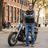 Biker Club-Style Black Denim Anarchy Vest with Utility Pockets on Both Sides | HL21689BLACK