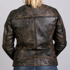 Hot Leathers JKL1024 Women's Distressed Brown Leather Jacket with Utility Pockets