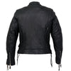 Hot Leathers ladies leather jacket with lace-up sleeves, stylish women’s jacket featuring classic design and premium leather.