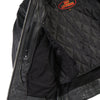 Hot Leathers women's leather jacket with lace-up sleeves, stylish and fitted, shown in black with detailed stitching.