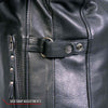 Hot Leathers women's black leather jacket with vented side snaps, stylish motorcycle-inspired women’s jacket with a sleek fit.