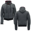 Black leather women's jacket with removable hoodie by Hot Leathers, featuring stylish design and zip-up front.