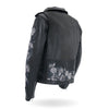 Black Women's Motorcycle Leather Jacket by Hot Leathers with rose embroidery, featuring a stylish, fitted design and classic motorcycle style.