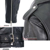Women's black motorcycle leather jacket with rose embroidery by Hot Leathers, featuring detailed embroidery and stylish design.