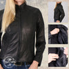 Hot Leathers Women's Serene black leather jacket, premium clean cut design, USA made, stylish women’s leather jacket.