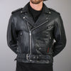 Hot Leathers JKM1002 Classic Menâ€™s Motorcycle Leather Jacket with Zip Out Lining