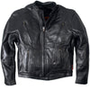 Men's vented leather jacket by Hot Leathers with front zipper, collar, and quilted detailing, ideal for casual and riding style.