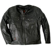 Hot Leathers JKM1011 Men's Black Leather Motorcycle Jacket with Double Piping