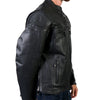 Men's black leather motorcycle jacket with double piping by Hot Leathers, featuring stylish details and durable construction.