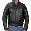 Hot Leathers JKM1021 Men's Black Leather Vented Scooter Jacket with Utility Pockets