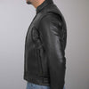 Hot Leathers JKM1021 Men's Black Leather Vented Scooter Jacket with Utility Pockets