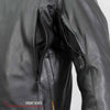 Hot Leathers JKM1021 Men's Black Leather Vented Scooter Jacket with Utility Pockets