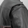 Hot Leathers JKM1021 Men's Black Leather Vented Scooter Jacket with Utility Pockets
