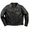 Hot Leathers JKM1022 Mens Motorcycle Leather Jacket with a Deep Utility Pocket