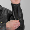 Hot Leathers JKM1022 Mens Motorcycle Leather Jacket with a Deep Utility Pocket