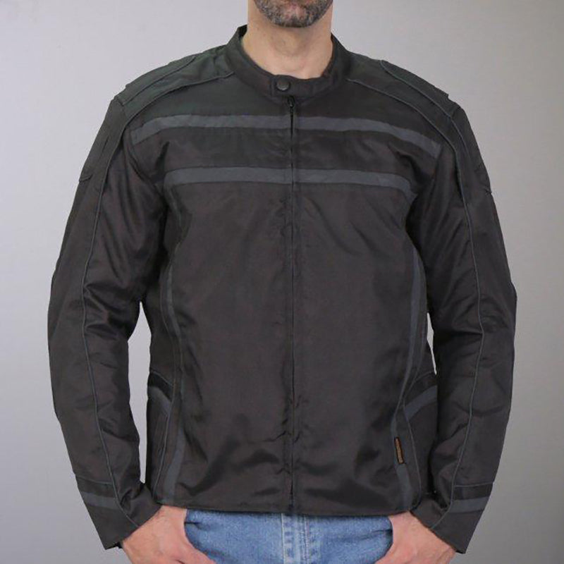 Hot Leathers JKM1023 Men’s Black High Visibility Nylon Jacket with Utility Pocket