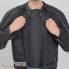 Hot Leathers JKM1024 Men’s Black All Weather Armored Nylon Jacket with Utility Pocket