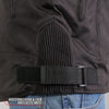 Men's black nylon jacket by Hot Leathers with orange reflective trim, featuring a sleek design and sturdy construction.