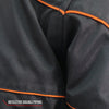 Men’s black nylon jacket by Hot Leathers with orange reflective trim, featuring a casual design and front zipper closure.