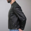Hot Leathers JKM1027 Men’s Black ‘Utility-Pocket’ Leather Jacket