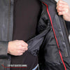Hot Leathers JKM1027 Men’s Black ‘Utility-Pocket’ Leather Jacket