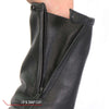 Black men's leather motorcycle jacket by Hot Leathers with zip-out lining, featuring a classic design and sturdy construction.