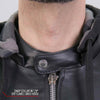 Hot Leathers JKM1030 Men’s Black ‘Utility-Pocket’ Leather Jacket with Flannel Lined Hood