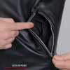 Hot Leathers JKM1030 Men’s Black ‘Utility-Pocket’ Leather Jacket with Flannel Lined Hood